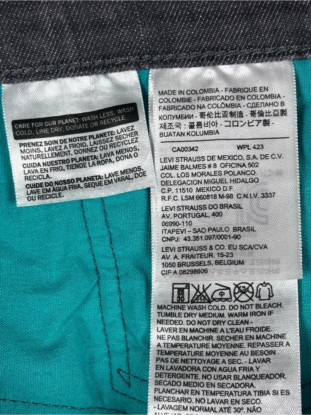 Levi’s 511 Slim Fit Gray Stretch Jeans Men’s 34x30 Garment Dyed Denim